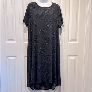 LulaRoe Black/Grey Short Sleeve High Low A-Line Dress‎ Size 2XL
